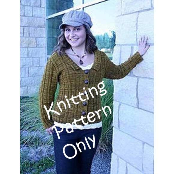 New Fiber Trends FT466 Berkeley Square Cardigan Sweater Knitting Pattern - Picture 1 of 2
